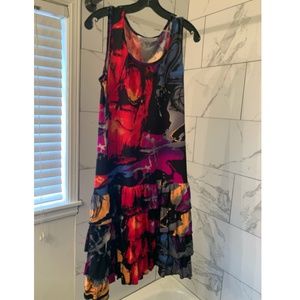 Peter Nygard Patterned and Ruffled Flapper Dress